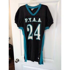 Adult Large Riddell Black/Teal Football Jersey Mesh #24 P.Y.A.A.